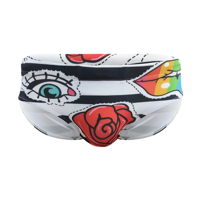 Men's Underwear Briefs for Beach Wear Bathing Trunks Swimming Briefs with Cup Close-fitting Beachwear Swim Underpants