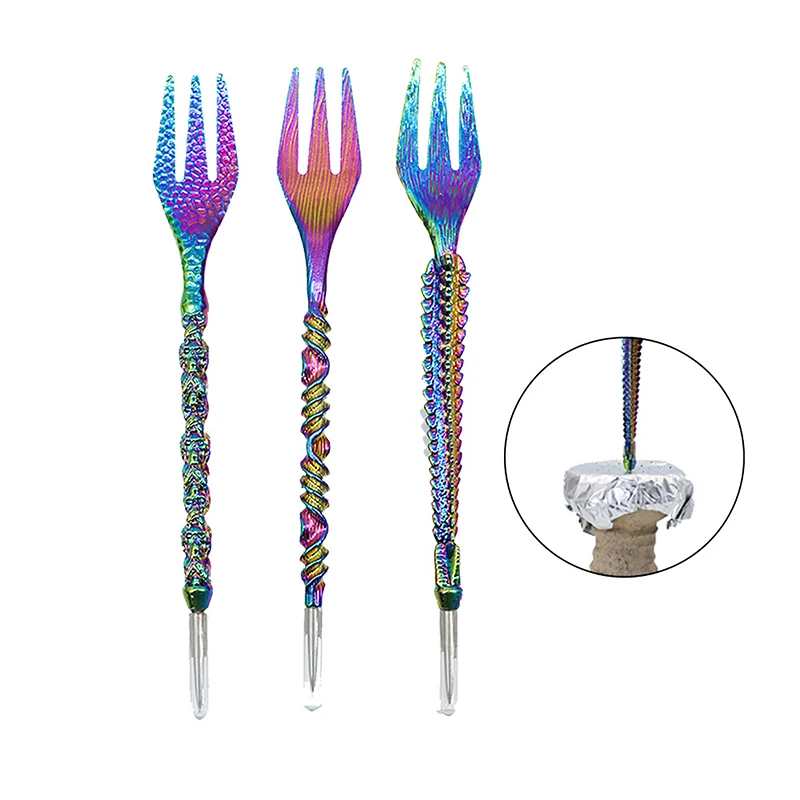 Metal Colorful Nail Spoon Hookah Accessories Tinfoil Needle Hookah Needle Tobacco Nail Spoon Set