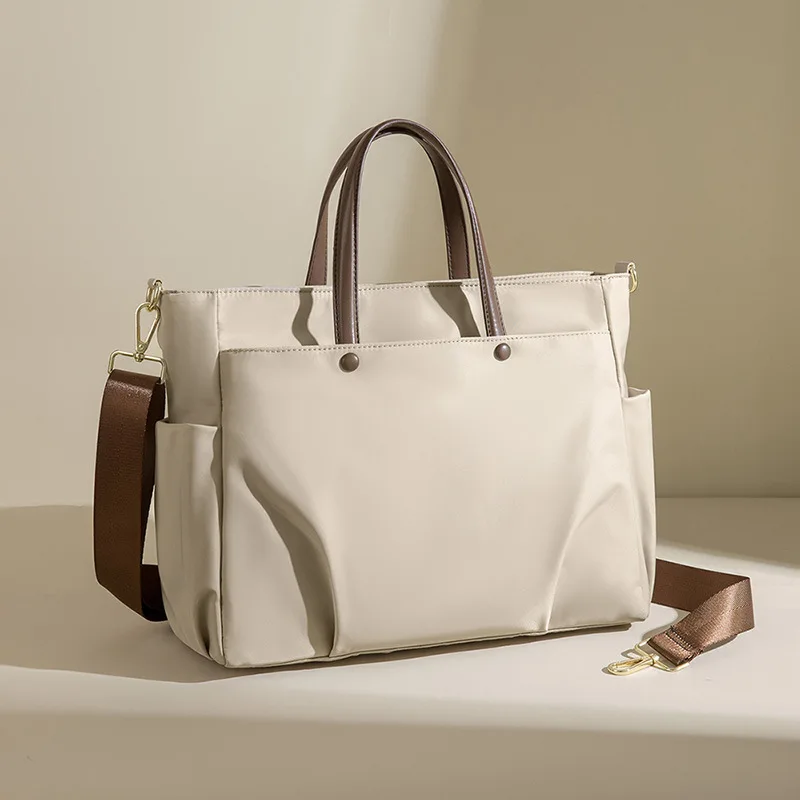 大容量ラップトップバッグ-レディース-シングルショルダー-ハンドバッグ-ブリーフケース-クロスボディ-トートバッグ-56インチ-インナーポケット-オックスフォード布バッグ