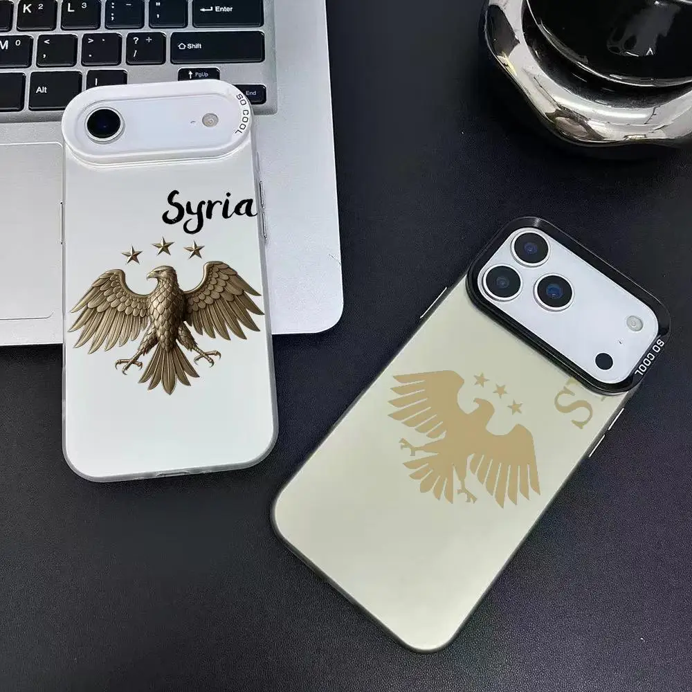 حافظة هاتف لهاتف آيفون 17 16 15 14 13 12 11 برو ماكس أسود أرجواني غير لامع ليزر معدني أورورا فوندا شعار سيري جديد كول إيجل