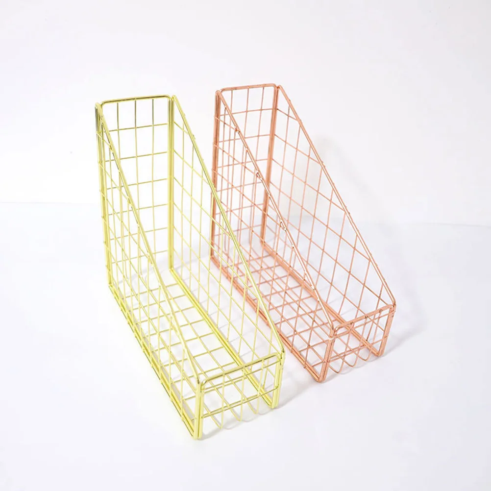 

Storage Basket File Box Desktop Folder Organizer Mesh Receipt Book Office Golden Sorter