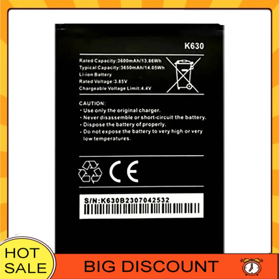 

Mobile Phone Battery 3650Mah For Wiko K630 Premium Replacement