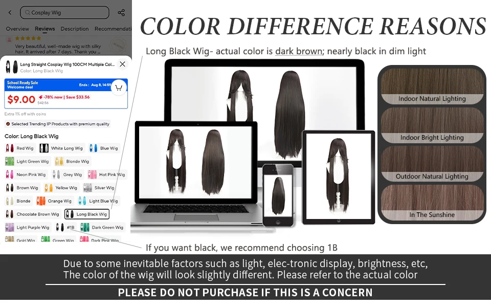 Lange, gerade Cosplay-Perücke, 100 cm, mehrere Farben, rosa, blond, schwarz, Anime-Kostüm-Perücke, universelle synthetische Cos-Perücke, tägliche Party-Perücke – Detail 1