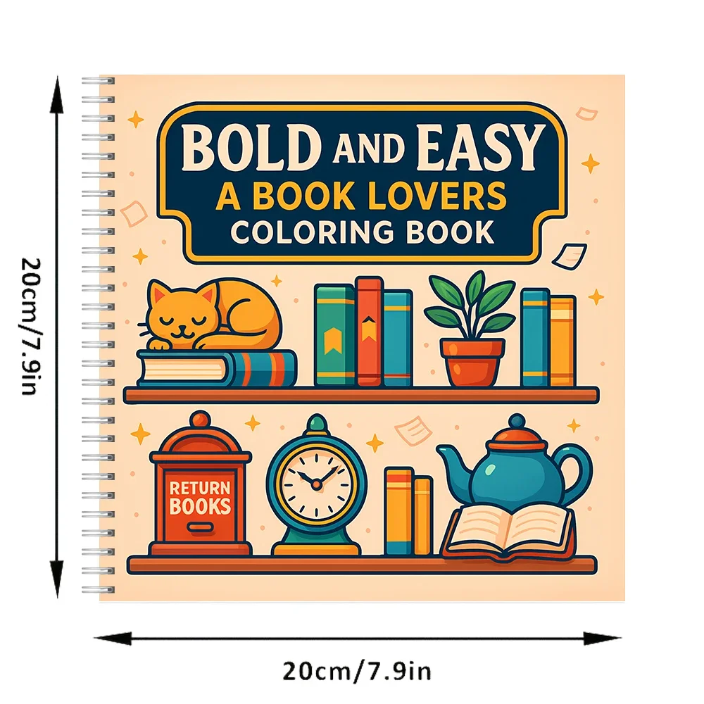 Book Lovers Coloring Book for Adult Colouring Book, Birthday Day Gift, Back to School Supplies, Adults Cute Drawing Book