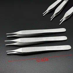 3pcs/set Dental Dressing Forceps Surgical Tweezers Stainless Steel Tweezer Dental Forcep Extraction Hemostat Forceps tool
