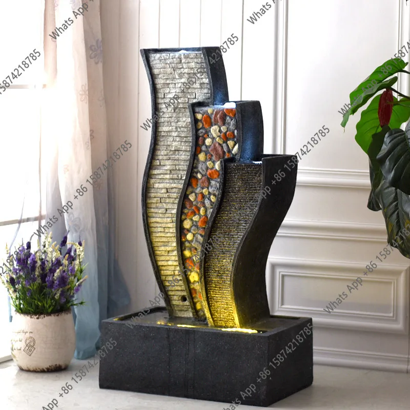 Flowing water fountain, water feature furnishings, floor-to-ceiling ornaments, balconies, rockeries, Chinese humidifiers