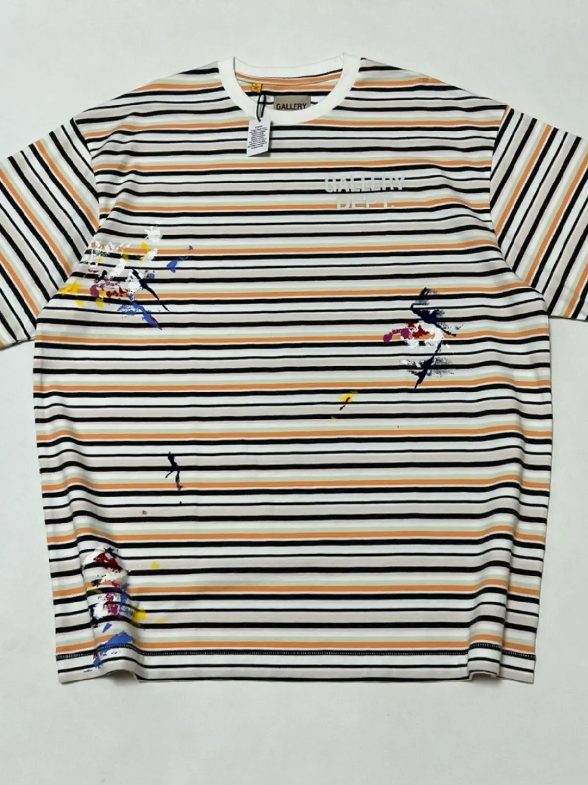 Gallery DEPT New Striped Wash Old Retro Style Crew Neck Short Sleeve Nelson Striped Tee