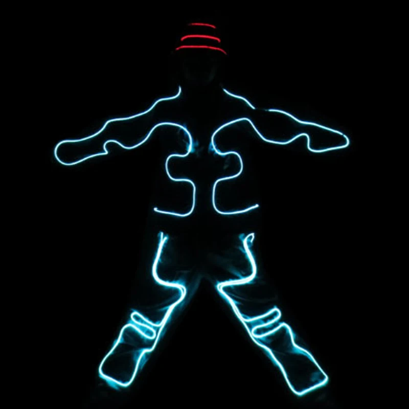 Luminous Electronic Dance Performance Costumes EL Wire Light Up Clothing Stage Outfit DIY Product Fashion Glowing Neon Wear - view 3