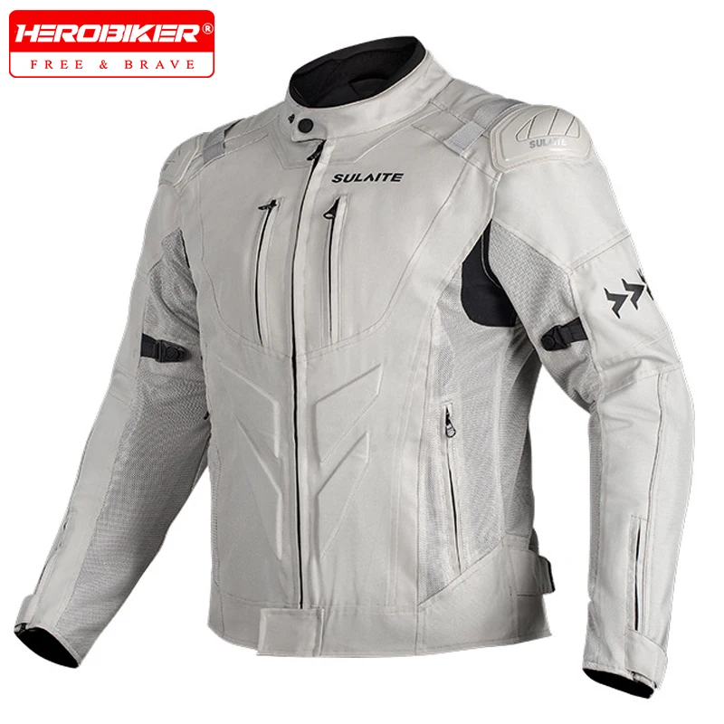 SULAITE Summer Breathable Motorcycle Jacket Road Racing Protective Clothing Wear Resistant Motocross Cycling Equipment