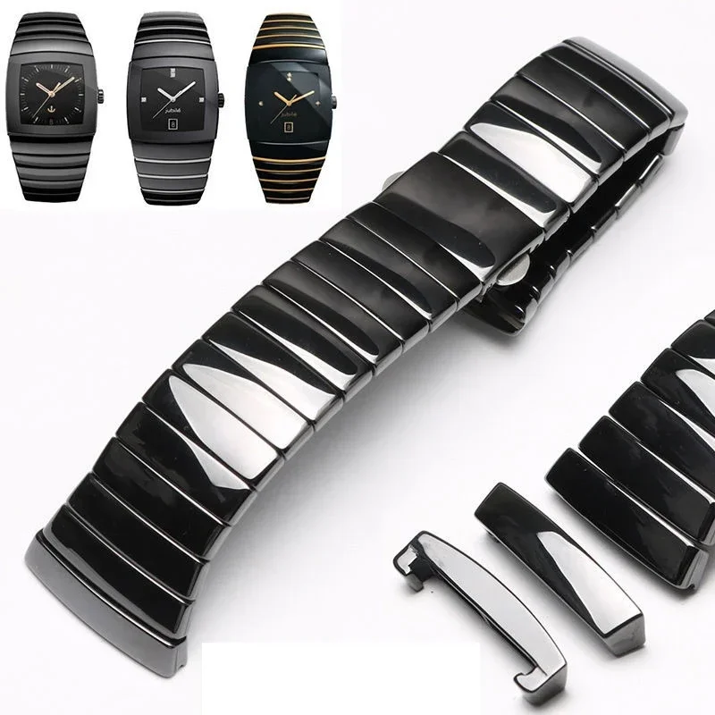 High Quality Ceramic Watch Strap For Rado Sintra Series Watchband Black Ceramic Bracelet Women and Men Watch Band 17mm 26mm 29mm