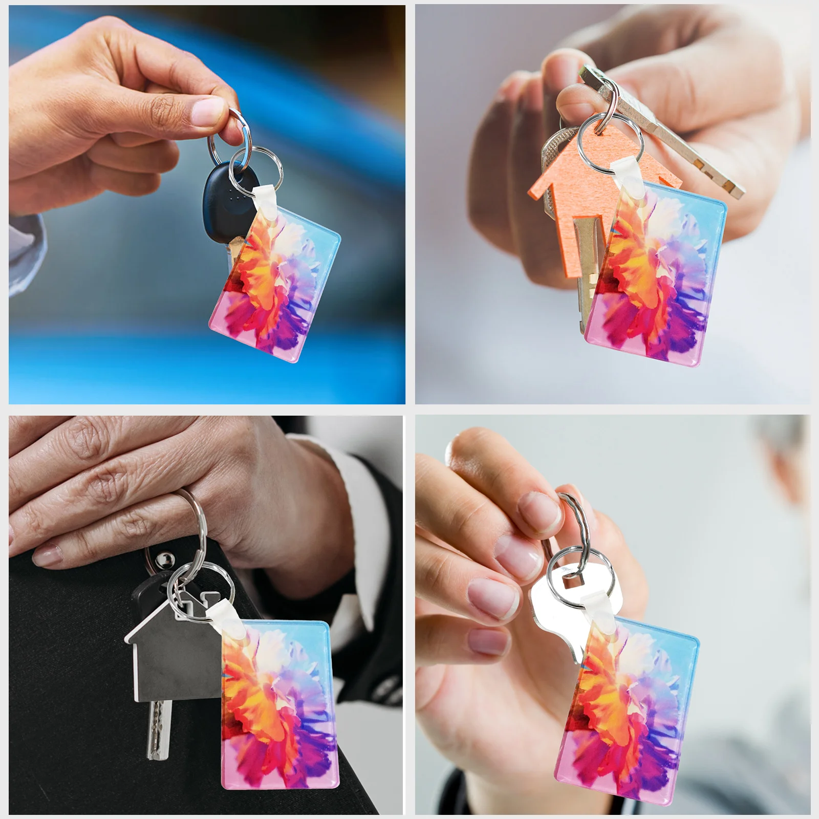 

Key Heat Transfer Chain Sublimation Keychain Blanks Ornaments Keychains Plastic Father