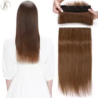 TESS Clip-In Human Hair Extensions 5 Clips 10-24 Inch Natural Extension Hairpiece 65-105g 3/4 Full Head 100% Remi Hair