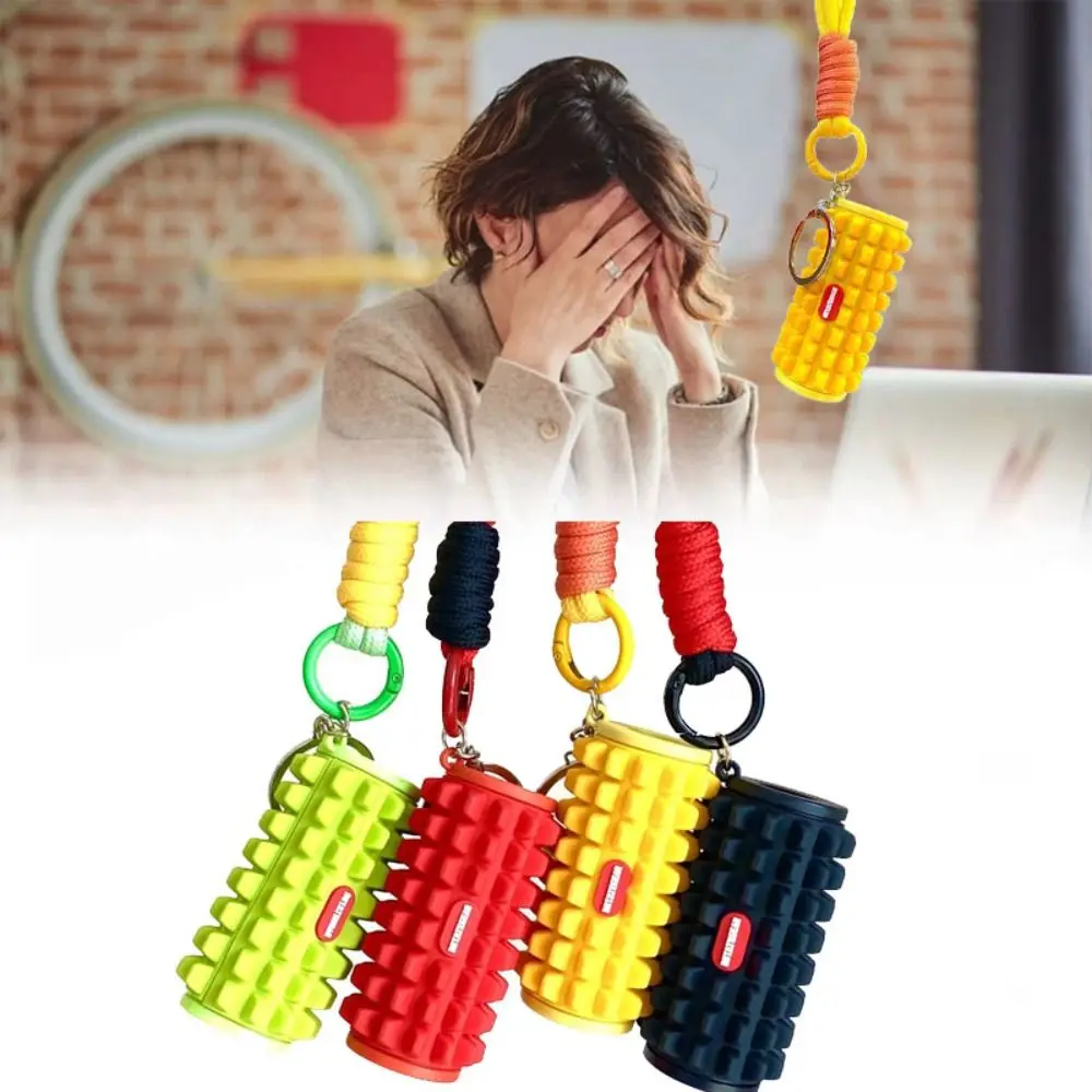 

Hand-Woven 3D Foam Shaft Key Chain Anti-Lost Nylon Rope Mini Fidget Toy Bag Decoration Ins Yoga Keychain Small Gifts