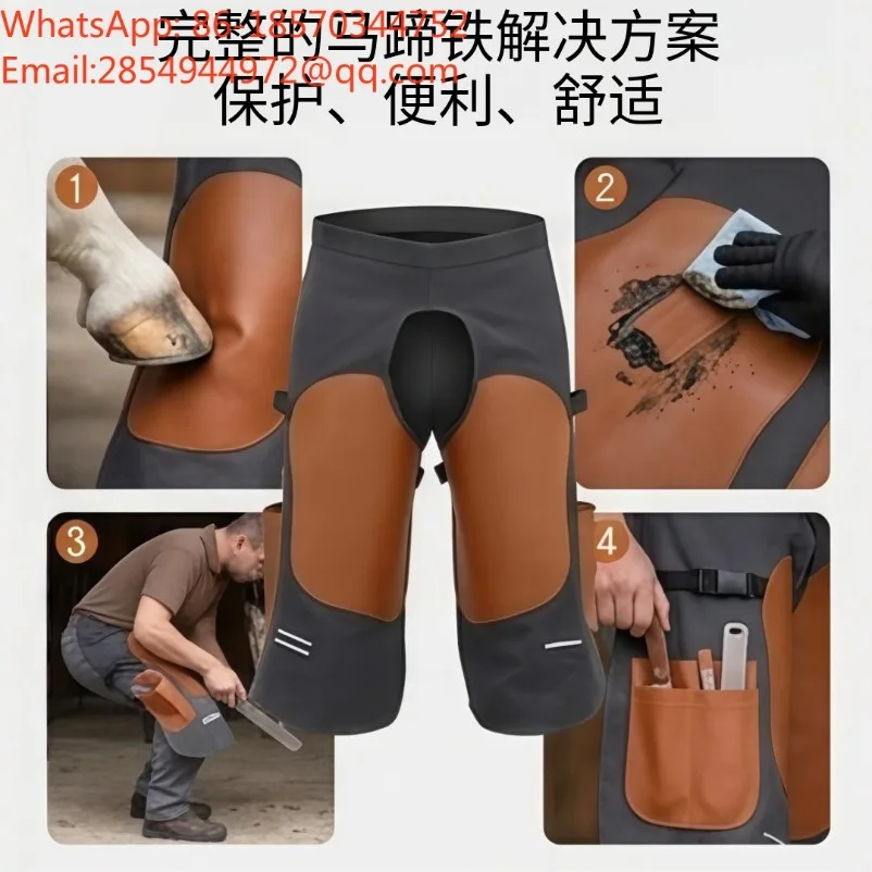 Horse Hoof Trimming Protective Apron, Peg Hoof Leather Skirt, Leather Pants Bib, Stable Cleaning Protective Equestrian Supplies