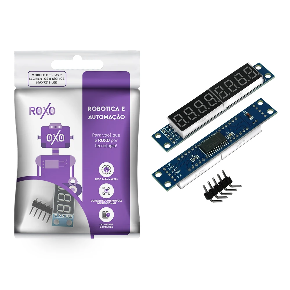 7 Segment Display Module With 8 Digits Spi Max7219 - RoXo Led