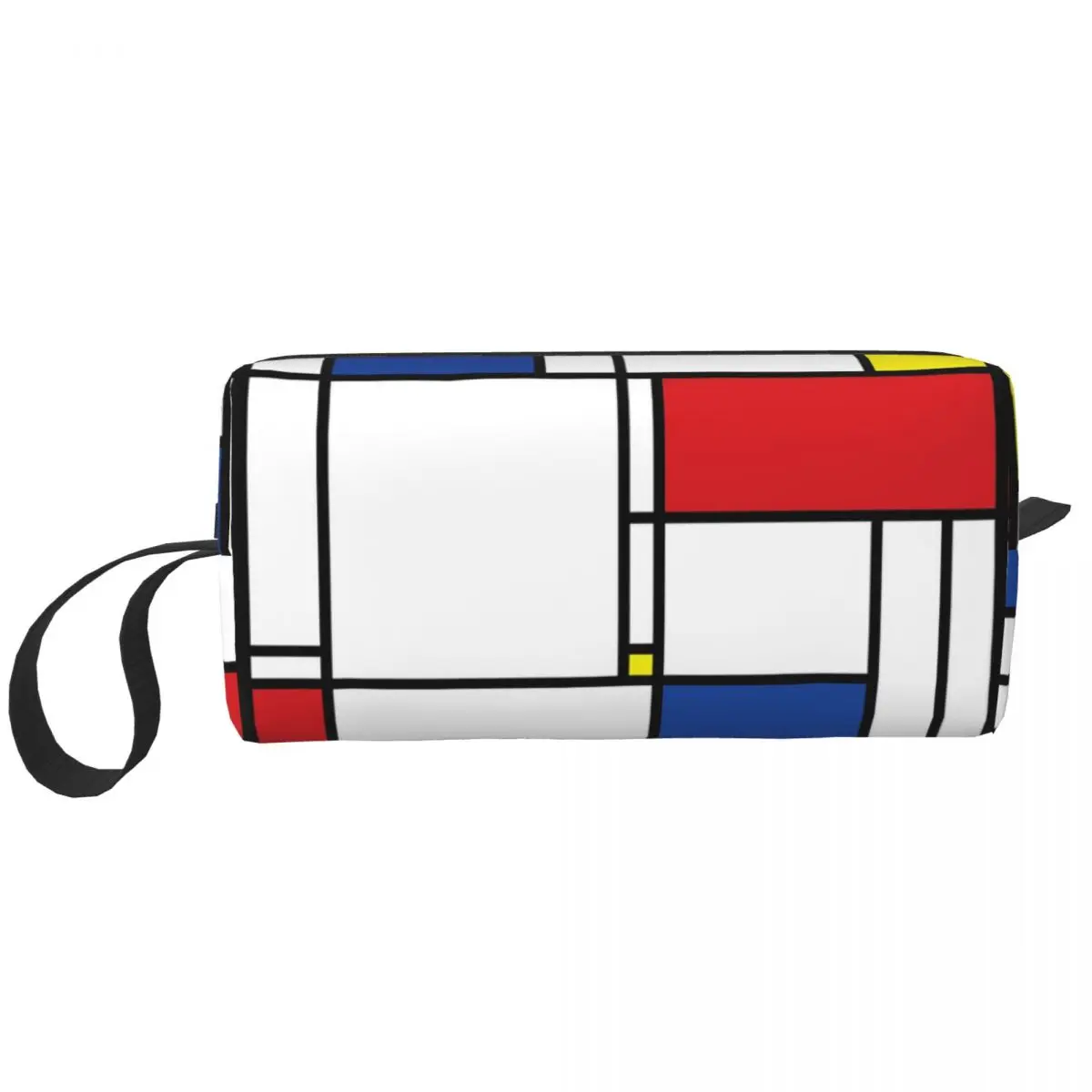 

Mondrian Minimalist De Stijl Modern Art Fatfatin Makeup Bag Cosmetic Dopp Kit Toiletry Cosmetic Bag for Women Beauty Pencil Case