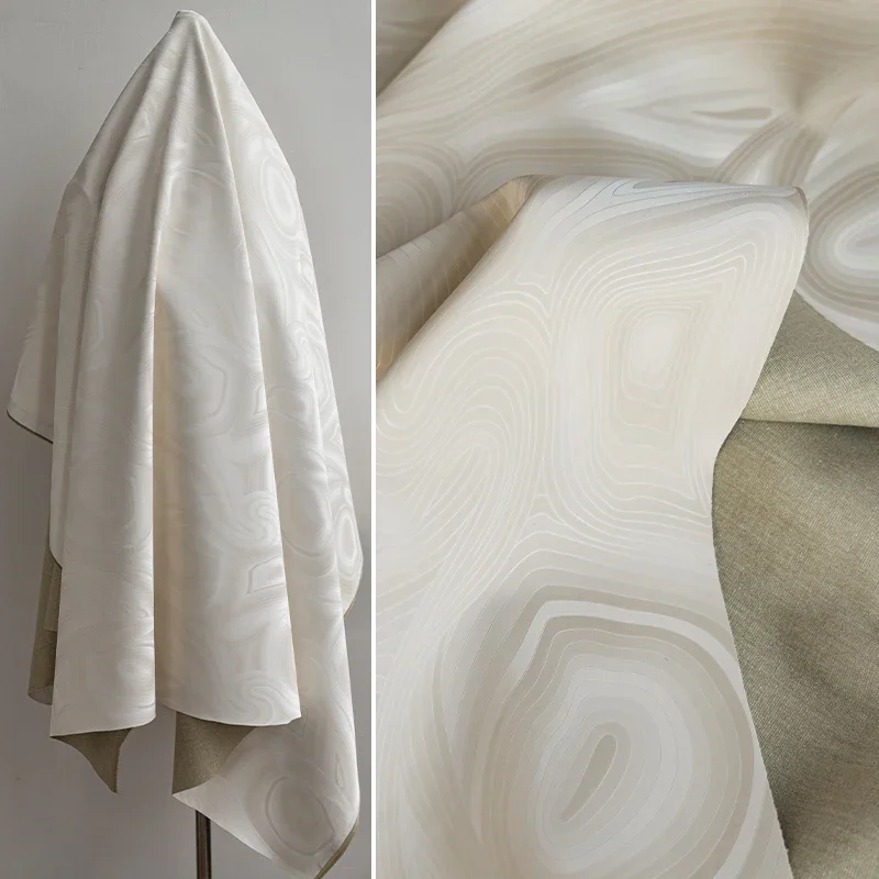 White Wrinkle Resistant Water Ripple Imitation Leather Fabric Creative Clothing Designer Wholesale Cloth Diy Sewing Material