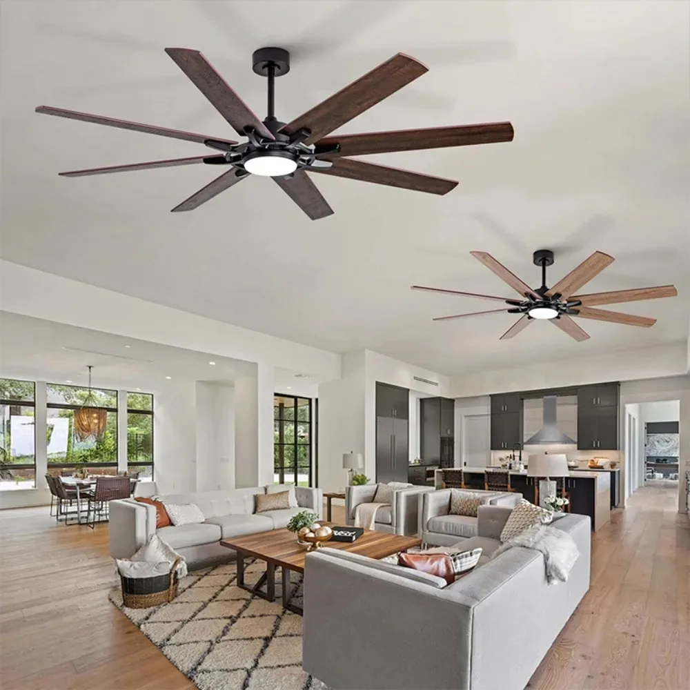 Ceiling Fan Ceiling Fan with Light and Living Room 6 Speed Reversible Ventilation Remote Control Modern Chandelier