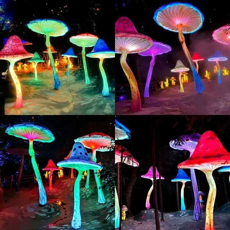 Outdoor Color Mushroom LED Light IP65 1500 Lumens Landscape Lighting Suitable for Courtyard Lawn Garden Tourist Area
