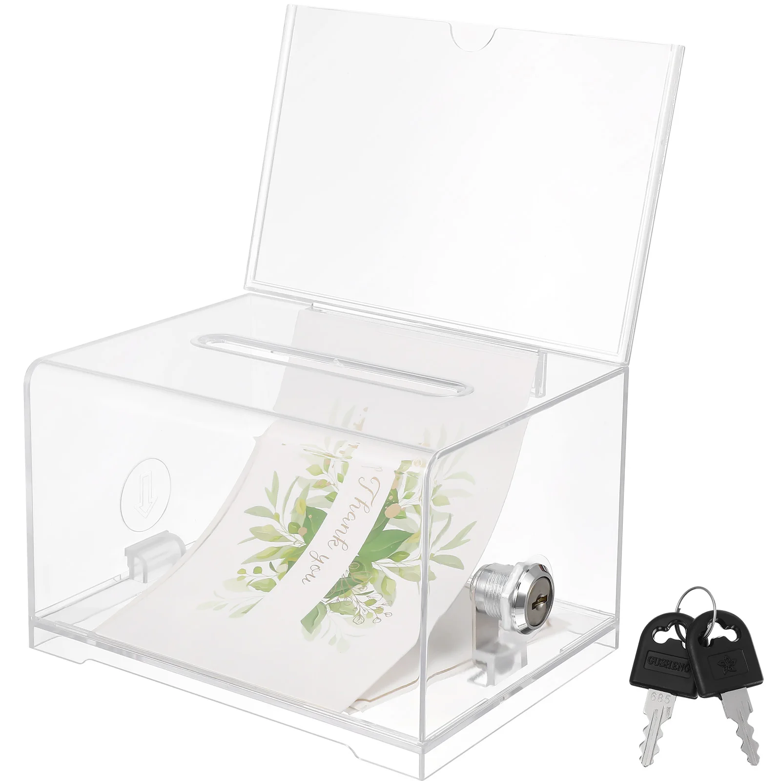 Suggestion Box Clear Ballot Box Acrylic Donation Box with lock Money Ticket Container Fundraising Collecte multiuse office tool