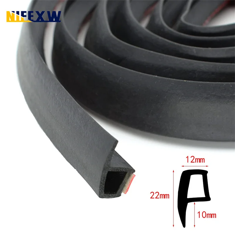 P Type Car Door Seal Strip Weatherstrip Anti-dust Rubber Door Seals Noise Insulation Car Door Sealing Strip