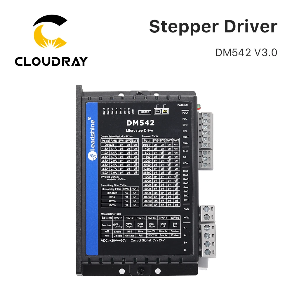 Leadshine DM542 2 Phase Stepper Driver 20-50VDC 1.0-4.2A for NEMA17 NEMA23 Stepper Motor Controller 42 57 Stepper Motor
