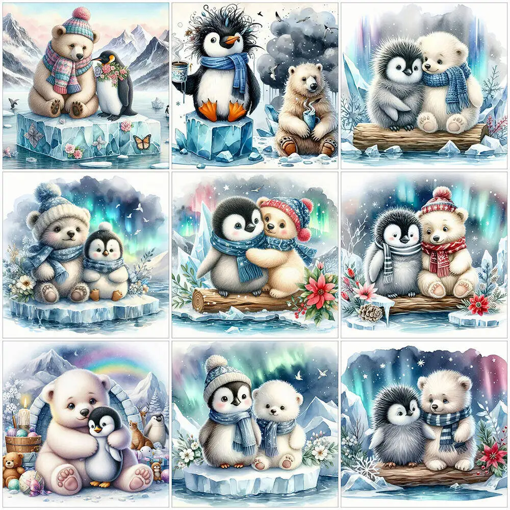 

EverShine DIY 5D Diamond Painting Polar Bear Mosaic Penguin Full Drill Embroidery Animal Crafts And Art Supplies Christmas Gift