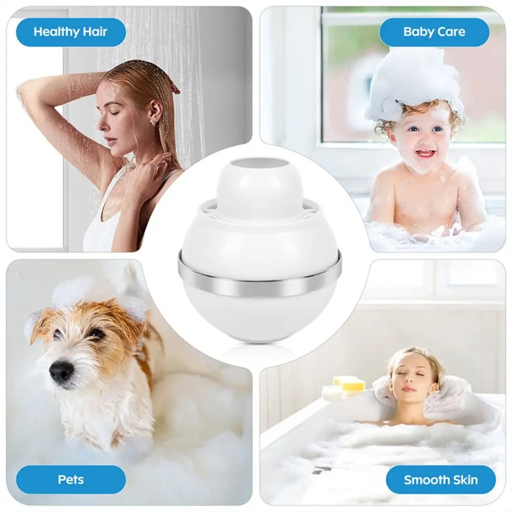 

BPA Free Bath Ball Filter High Water Flow Easy Installation Water Tap Heater Purifier Durable Silicone Handle