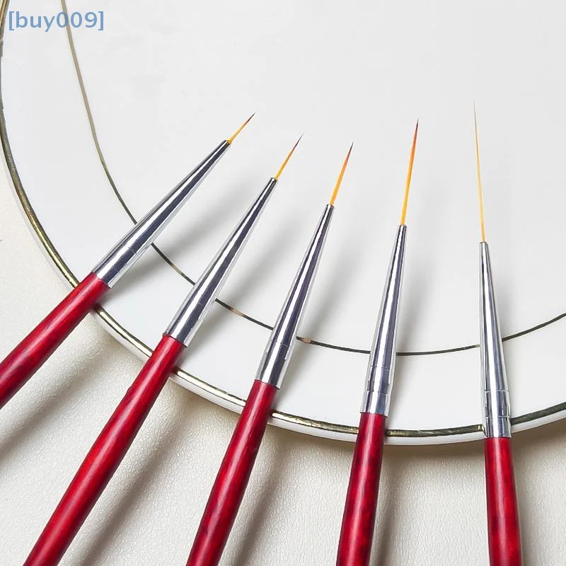 【buy009】Pinceles de madera para decoración de uñas, pincel delineador para detalles finos, pincel delineador de dibujo fino, esmalte de Gel UV, pintura de uñas también