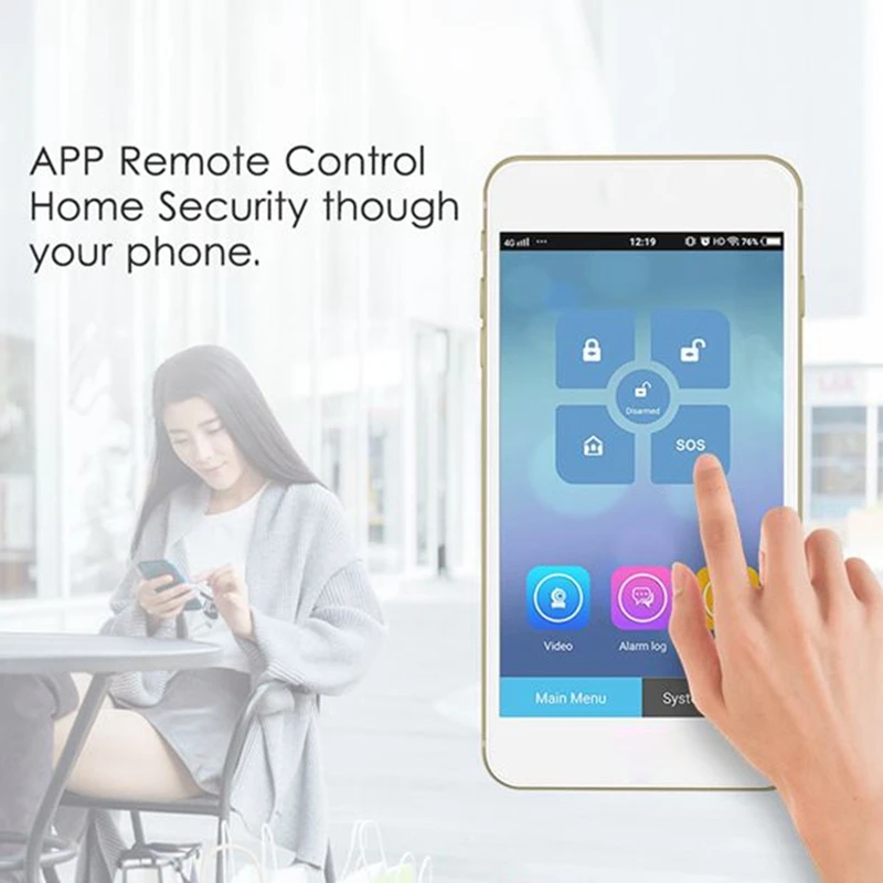 JAJA Home Burglar Security ALARM System เซ็นเซอร์ WIFI SIM GSM RFID สําหรับ IOS Android APP รีโมทคอนโทรล US Plug