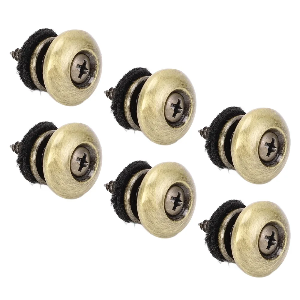 6PCS Durable Zinc Alloy Guitar Strap Locks Bronze/Golden Acoustic Guitar Strap Button Strap Blocks For Bass Ukulele