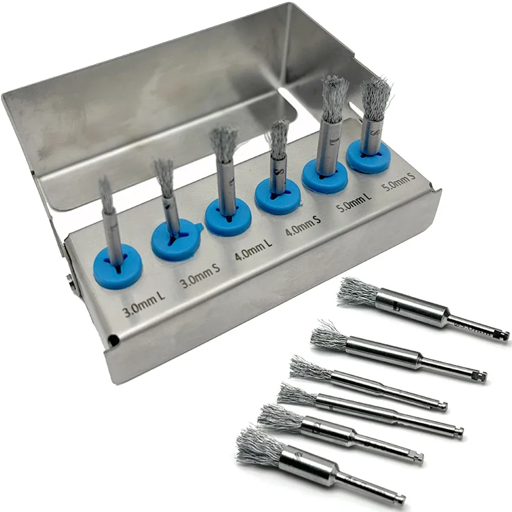 

6 шт./компл., щетка для чистки поверхности зубного имплантата, нитки для имплантации, инструмент, щетка для чистки, приспособление