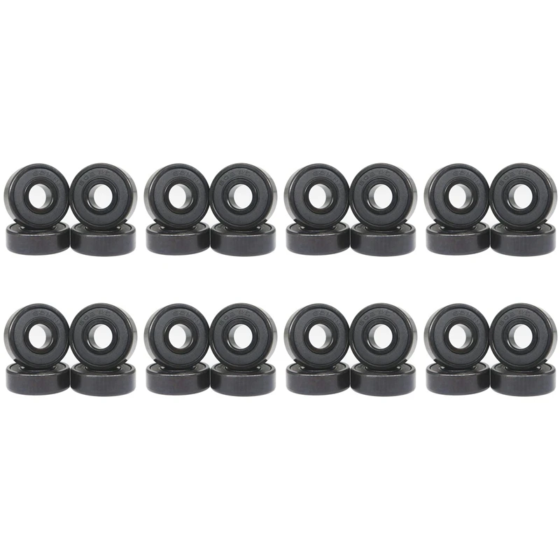 32X High-Speed 608RS Hybrid Black Ceramic Bearings Skateboard Bearings Ceramic Plastic Arc 608 Bearings