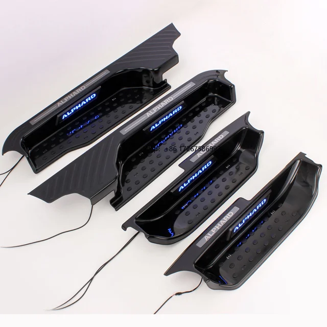 

Welcome Pedal with LED Light Threshold Strip 304 Stainless Steel Interior Kit for Alphard 2015-2022