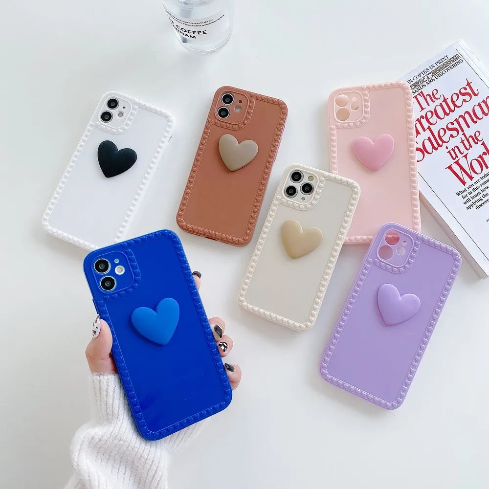 Color material paste love Soft Shell For iphone 11 12 13 Pro Max XS X XR 7 8 plus SE 2022 Cases Cover