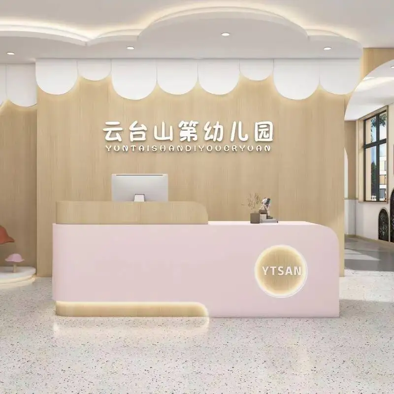 A Hotels Front Desk Reception Counter Decor Business Clinic Reception Desks Beauty Salon