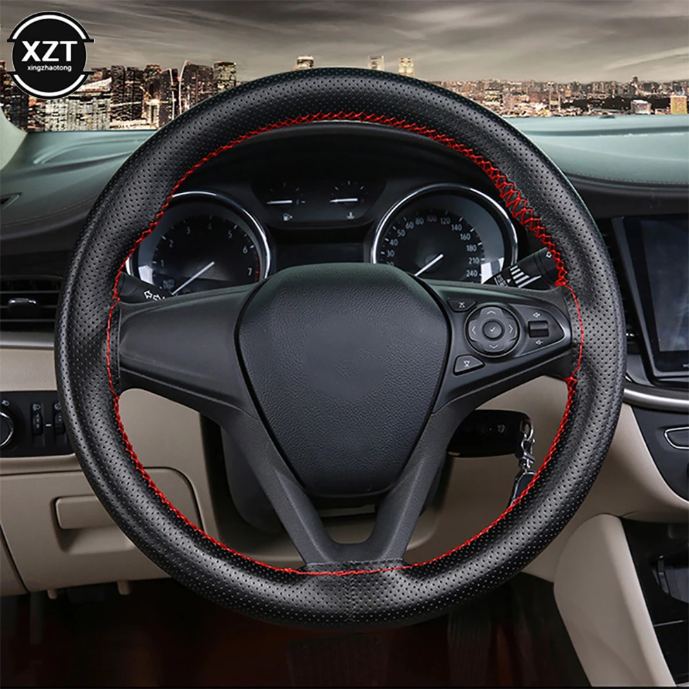 Car Steering Wheel Cover 42cm 45cm 47cm 50CM Soft Artificial Leather Car Covers Car And Thread Auto Interior Accessories