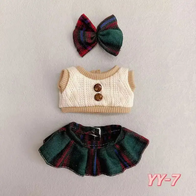 

20cm Cotton Doll For Nommi V1/V3 Vinyl Doll Clothes Cute Princess Skirt College Style Suit Replace Cute Baby Clothes Accessories