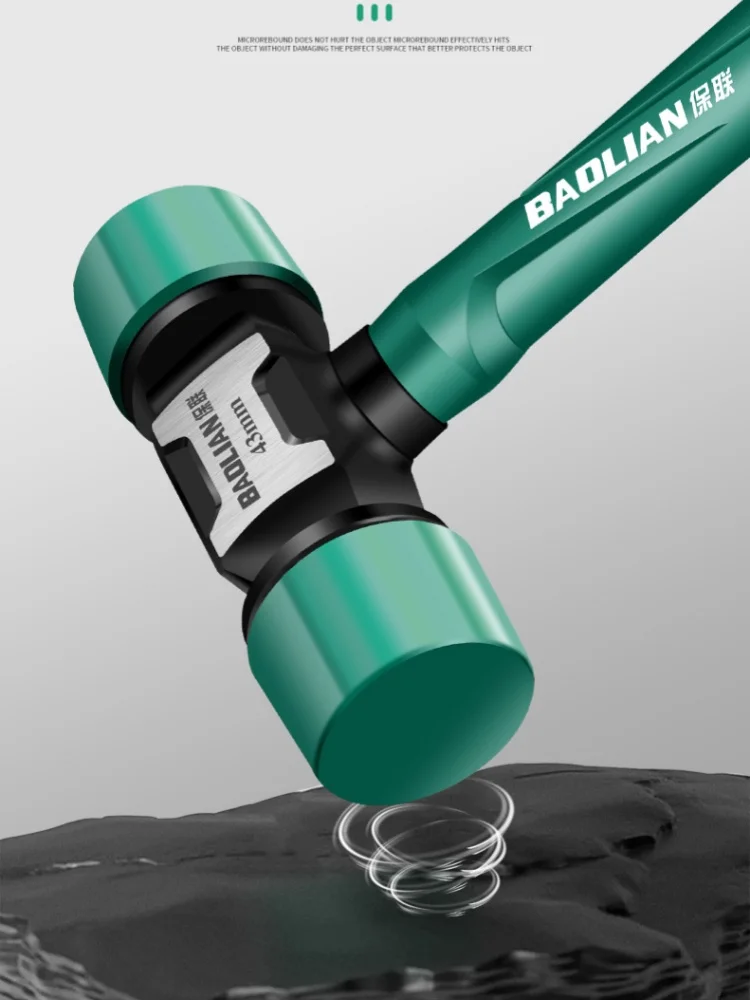 JUSTINLAU 27/36/43mm Doppelkopf-Gummimontagehammer Multifunktional Rutschfest Vibrationsfrei Professionelles Installationswerkzeug – Detail 4