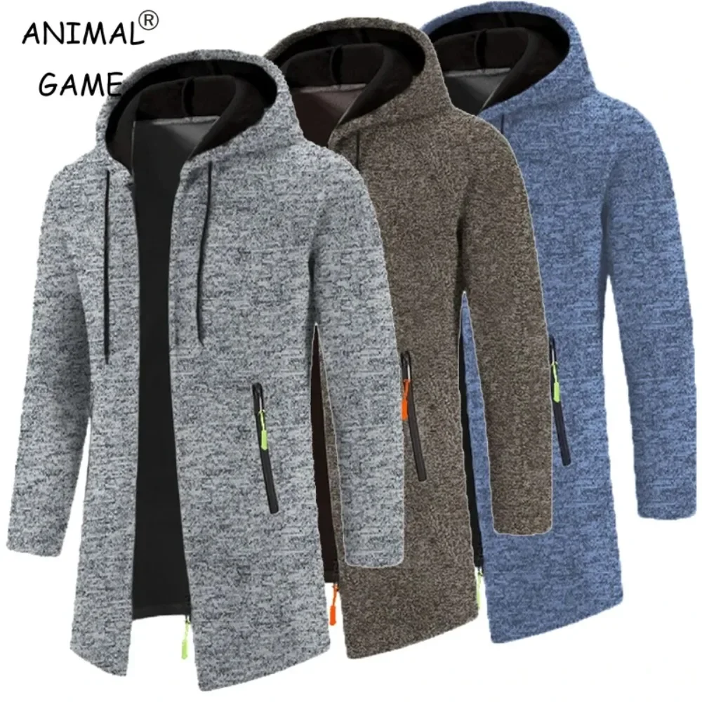 

Sweatwear Men's Hoodies Long Sleeve Sweatshirts for Men Zipper Hooded Mens Oversize Winter Top Jacket Coat Black Sweater