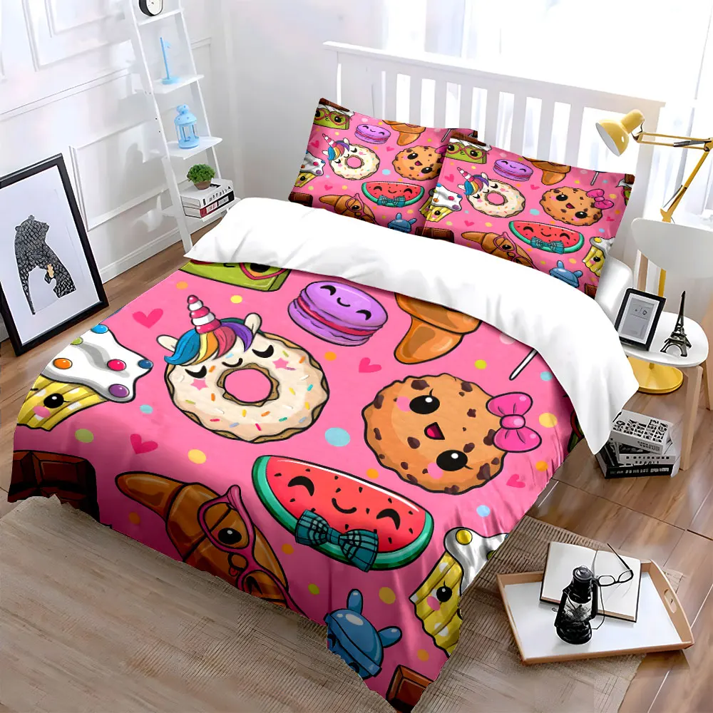 Cute Dessert Trio for Celebrations  kid's and adults' bedroom decor, Exquisite three-piece bedding set gift