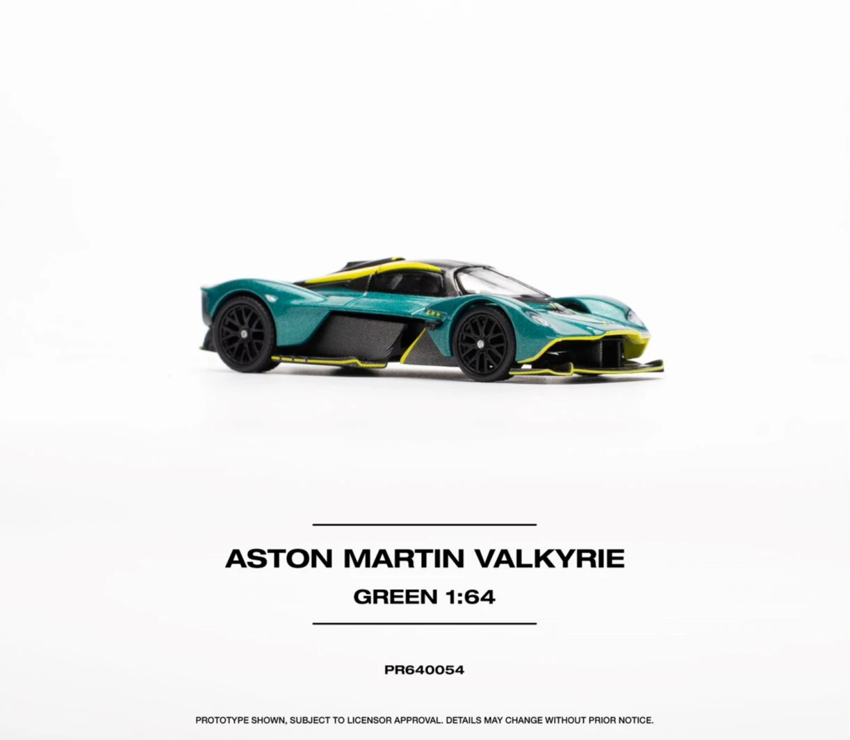 1:64 Alloy Room Run Model Valkyrie Green V12 Supercar for Aston Martin