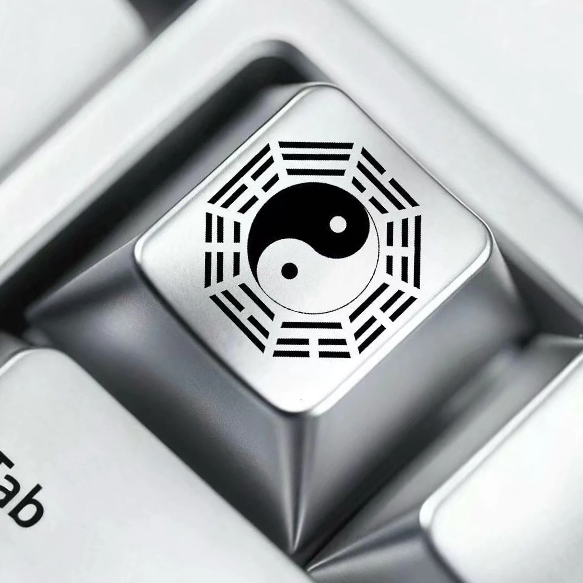 1pcs Traditional Chinese Bagua Pattern Metal Keycaps Cool R4 1u Esc Key Personalized Keycap for MX Mechanical Keyboards