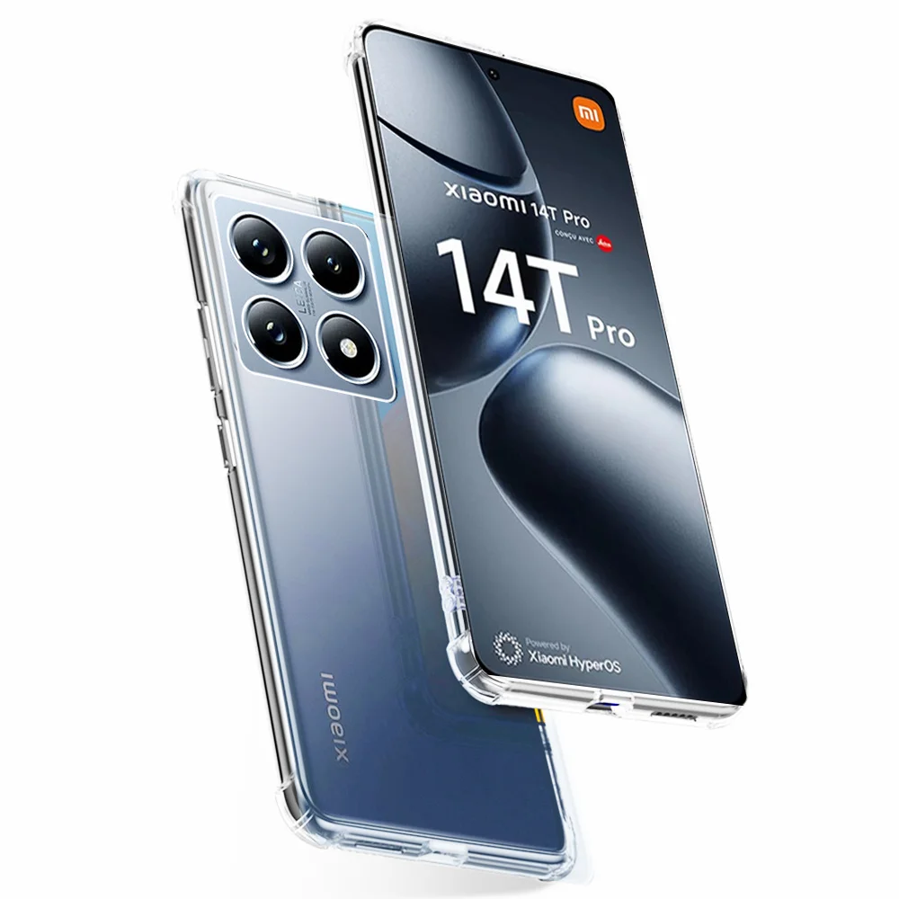 حافظة من السيليكون الشفاف رفيعة للغاية لهاتف Xiaomi 14T Pro 5G وسادة هوائية غطاء خلفي شفاف لهاتف Xiaomi 14T 14 15 T 15T Pro Xiaomi14TPro