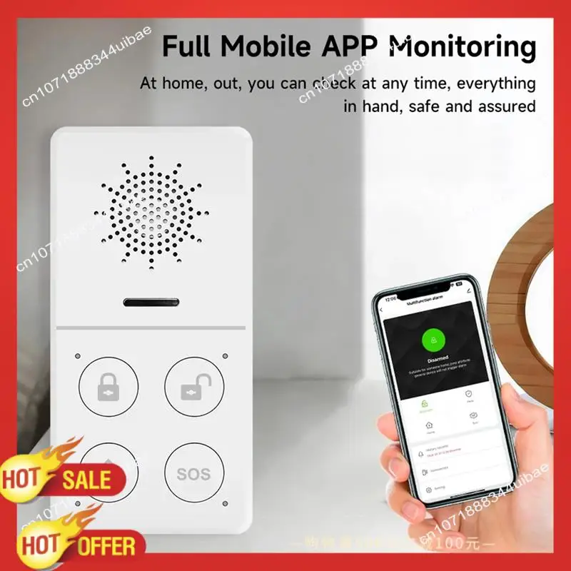 B47C Tuya Wifi Smart Alarm System 433M Einbrecher Alarm Host Smart Leben App Steuerung Wireless Home Alarm Kit schutz