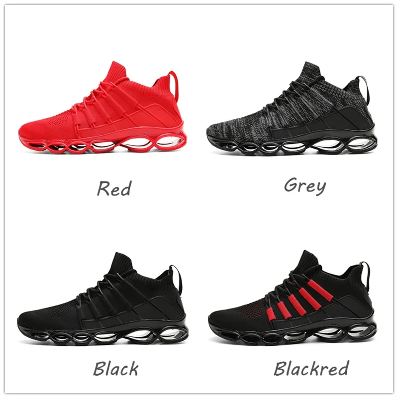 New Blade Sneakers Men\'s Cushion Running Shoes Breathable Mesh Socks Shoes Outdoor Jogging Zapatillas Fashion Large 39-48