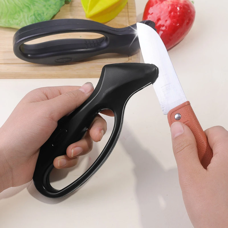Knife Sharpener For Kitchen Fruit Knife And Steel Knives, Scissors Handheld None-Slip Knife Sharpener