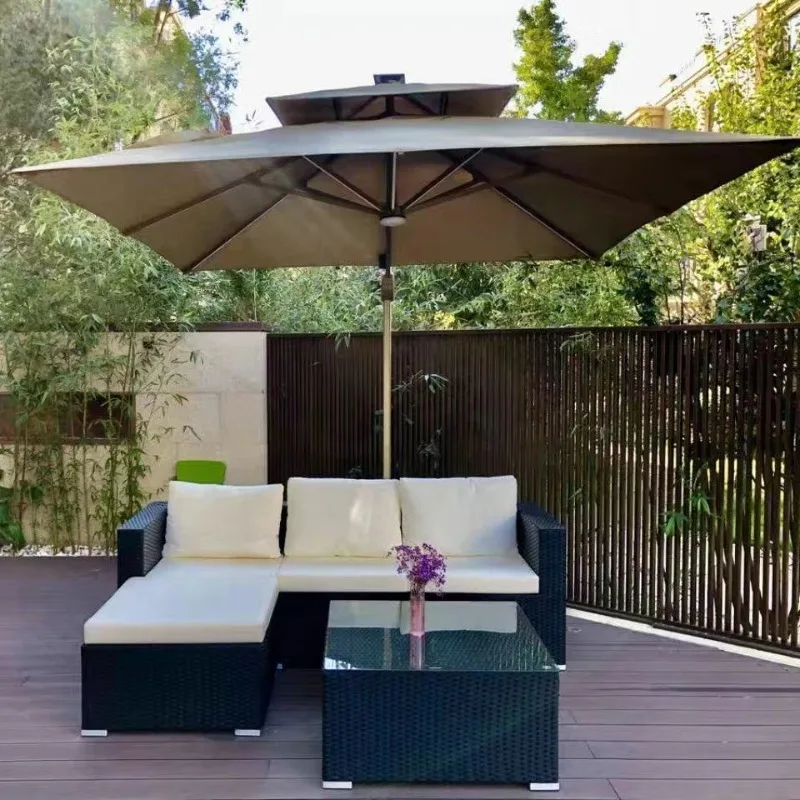 Storage rattan sofa courtyard leisure chair balcony garden rattan rain protection sun protection rattan seat