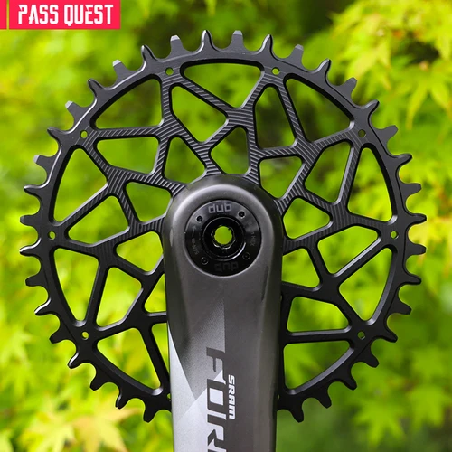 PASS QUEST 3mm Offest MTB 8 볼트 체인 링 좁은 넓은 치아 직접 마운트 자전거 체인 휠 자전거 부품 SRAM AXS 28T-44T