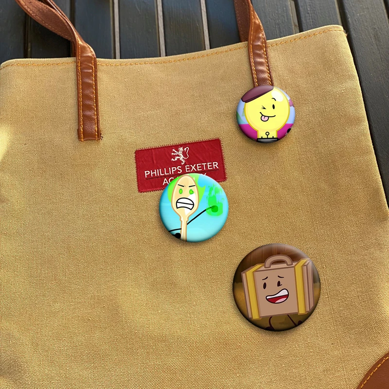 32/50/58mm Anime Inanimate Insanity Character BFDI Memes Soft Button Pin Creative Badge Brooch for Backpack Clothes Decoration